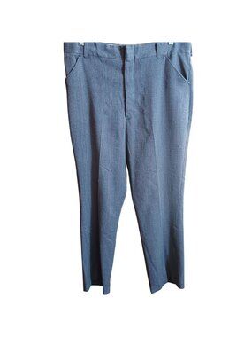 True Vintage 38x30 Flare Pants Sears 1970's Gray Mod Disco Herringbone Knit